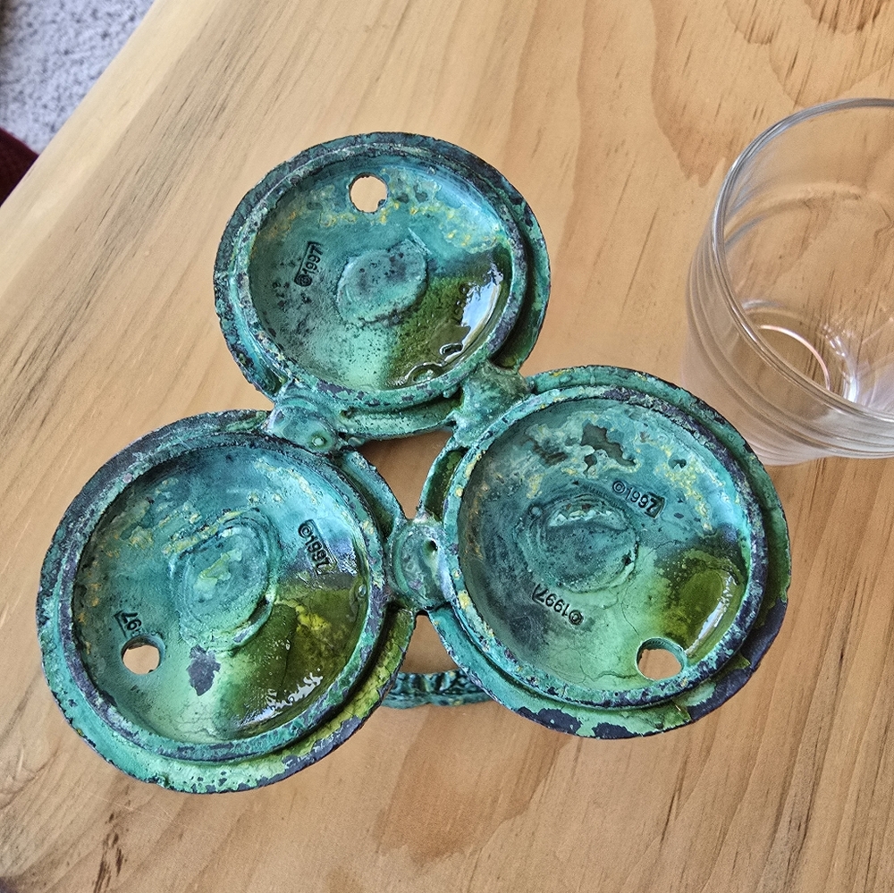 Vintage Triple Goddess Orb / Votive Tealight Candle Holder Stand - Picture 4 of 6